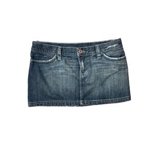 Zara TRF Denim blue stitch Mini skirt 6